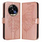 For Realme 13 Pro / 13 Pro+ 5G Embossed Butterfly Leather Phone Case(Rose Gold) - 2