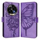 For Realme 13 Pro / 13 Pro+ 5G Embossed Butterfly Leather Phone Case(Light Purple) - 2