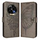 For Realme 13 Pro / 13 Pro+ 5G Embossed Butterfly Leather Phone Case(Grey) - 2