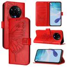 For Realme 14 Pro Embossed Butterfly Leather Phone Case(Red) - 1