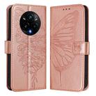 For Realme 14 Pro+ Embossed Butterfly Leather Phone Case(Rose Gold) - 2