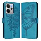 For Realme 14 5G Global / P3 5G India Embossed Butterfly Leather Phone Case(Blue) - 2