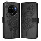 For Realme Narzo 80 Pro / 14 Pro 5G India Embossed Butterfly Leather Phone Case(Black) - 2