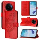 For Realme Narzo 80 Pro / 14 Pro 5G India Embossed Butterfly Leather Phone Case(Red) - 1