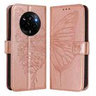 For Realme Narzo 80 Pro / 14 Pro 5G India Embossed Butterfly Leather Phone Case(Rose Gold) - 2