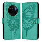 For Realme Narzo 80 Pro / 14 Pro 5G India Embossed Butterfly Leather Phone Case(Green) - 2
