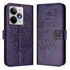 For Realme Neo7 Turbo 5G Embossed Butterfly Leather Phone Case(Dark Purple) - 2