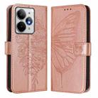 For Realme Neo7 Turbo 5G Embossed Butterfly Leather Phone Case(Rose Gold) - 2