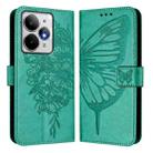 For Realme Neo7 Turbo 5G Embossed Butterfly Leather Phone Case(Green) - 2