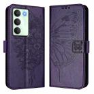 For Realme V70 / 14x Global / C75 5G Embossed Butterfly Leather Phone Case(Dark Purple) - 2