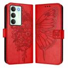 For Realme V70 / 14x Global / C75 5G Embossed Butterfly Leather Phone Case(Red) - 2
