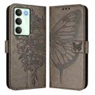 For Realme V70 / 14x Global / C75 5G Embossed Butterfly Leather Phone Case(Grey) - 2