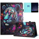 For Amazon Fire HD10 2023/2021 Painted Litchi Leather Sewing Smart Tablet Case(Tiger) - 1