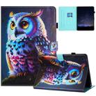 For Lenovo Tab M10 Plus 3rd Gen Painted Litchi Leather Sewing Smart Tablet Case(Colorful Owl) - 1