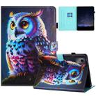 For Lenovo Tab M11/ Xiaoxin Pad 11 2024 Painted Litchi Leather Sewing Smart Tablet Case(Colorful Owl) - 1