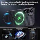 For Samsung Galaxy S25+ 5G Double Ring MagSafe Holder Carbon Fibre Phone Case(Black) - 3