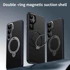 For Samsung Galaxy S25+ 5G Double Ring MagSafe Holder Carbon Fibre Phone Case(Silver) - 2
