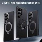 For Samsung Galaxy S25 Ultra 5G Double Ring MagSafe Holder Carbon Fibre Phone Case(Black) - 2