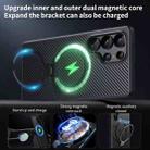 For Samsung Galaxy S25 Ultra 5G Double Ring MagSafe Holder Carbon Fibre Phone Case(Black) - 3