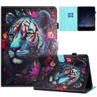 For Samsung Galaxy Tab S6 Lite Painted Litchi Leather Sewing Smart Tablet Case(Tiger) - 1