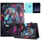 For Samsung Galaxy Tab A9 Painted Litchi Leather Sewing Tablet Case(Tiger) - 1