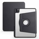 For iPad Air 13 2024 Acrylic 360 Degree Rotation Holder Leather Tablet Case(Black) - 1