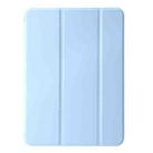 For iPad Pro 13 2024 Three-fold Holder Flip Tablet Leather Case(Sky Blue) - 2