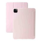 For iPad Pro 13 2024 Three-fold Holder Flip Tablet Leather Case(Light Pink) - 1