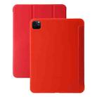 For iPad Pro 13 2024 Three-fold Holder Flip Tablet Leather Case(Red) - 1