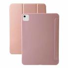 For iPad Air 13 2024 Three-fold Holder Flip Tablet Leather Case(Rose Gold) - 1