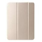 For iPad Air 13 2024 Three-fold Holder Flip Tablet Leather Case(Gold) - 2