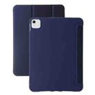 For iPad Air 11 2024 Three-fold Holder Flip Tablet Leather Case(Dark Blue) - 1