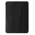 For iPad Air 11 2024 Three-fold Holder Flip Tablet Leather Case(Black) - 2