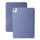 For iPad Air 11 2024 Three-fold Holder Flip Tablet Leather Case(Purple) - 1