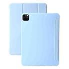 For iPad Pro 11 2024 Three-fold Holder Flip Tablet Leather Case(Sky Blue) - 1