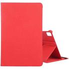 For iPad Pro 13 2024 360 Degree Rotation Litchi Texture Leather Tablet Case with Holder(Red) - 1