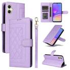 For Samsung Galaxy A05 Diamond Lattice Leather Flip Phone Case(Light Purple) - 1