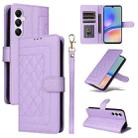 For Samsung Galaxy A05s Diamond Lattice Leather Flip Phone Case(Light Purple) - 1