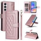 For Samsung Galaxy A05s Diamond Lattice Leather Flip Phone Case(Rose Gold) - 1