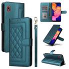 For Samsung Galaxy A10 Diamond Lattice Leather Flip Phone Case(Green) - 1