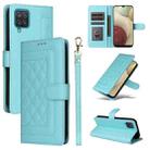 For Samsung Galaxy A12 / M12 Diamond Lattice Leather Flip Phone Case(Mint Green) - 1
