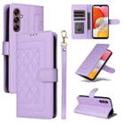 For Samsung Galaxy A14 5G / 4G Diamond Lattice Leather Flip Phone Case(Light Purple) - 1