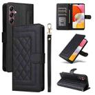 For Samsung Galaxy A14 5G / 4G Diamond Lattice Leather Flip Phone Case(Black) - 1