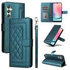 For Samsung Galaxy A24 4G Diamond Lattice Leather Flip Phone Case(Green) - 1