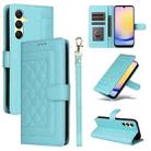 For Samsung Galaxy A25 5G Diamond Lattice Leather Flip Phone Case(Mint Green) - 1
