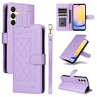 For Samsung Galaxy A25 5G Diamond Lattice Leather Flip Phone Case(Light Purple) - 1