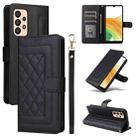 For Samsung Galaxy A33 5G Diamond Lattice Leather Flip Phone Case(Black) - 1