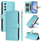For Samsung Galaxy A34 5G Diamond Lattice Leather Flip Phone Case(Mint Green) - 1