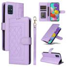 For Samsung Galaxy A51 Diamond Lattice Leather Flip Phone Case(Light Purple) - 1