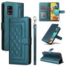 For Samsung Galaxy A51 5G Diamond Lattice Leather Flip Phone Case(Green) - 1